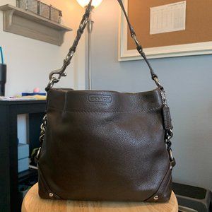 Coach Brown Leather Bag w/ Silver Hardware